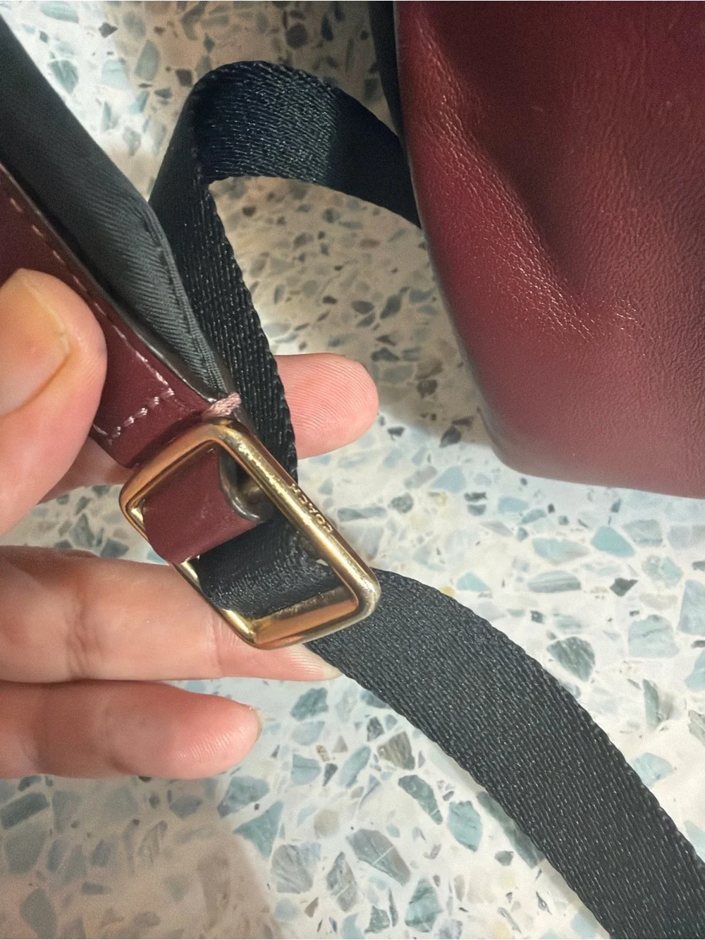 Coach F38049 Prairie Floral Signature Canvas Backpack Burgundy Leather - Picture 7 of 13